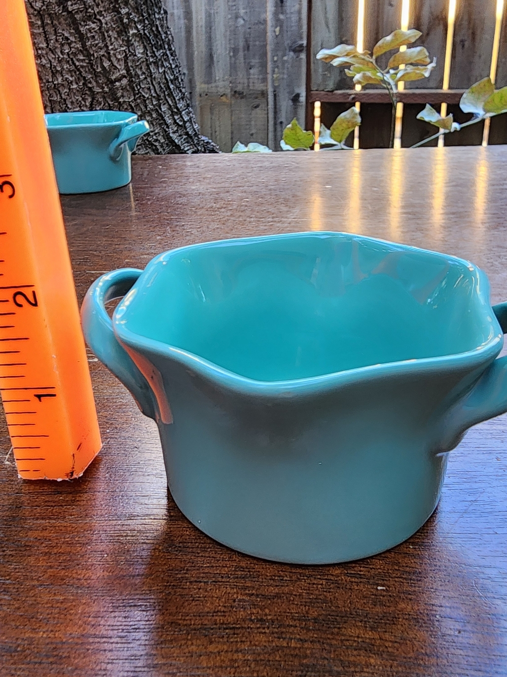 BIA Cordon Bleu Hand Glazed Scalloped Ramekins Turquoise Aqua Set of 8 - Picture 7 of 7